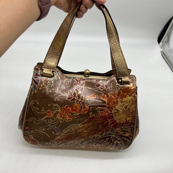Patricia Nash Leather Vattaro Frame Bag with Crossbody Strap Multicolor - Picture 1 of 16